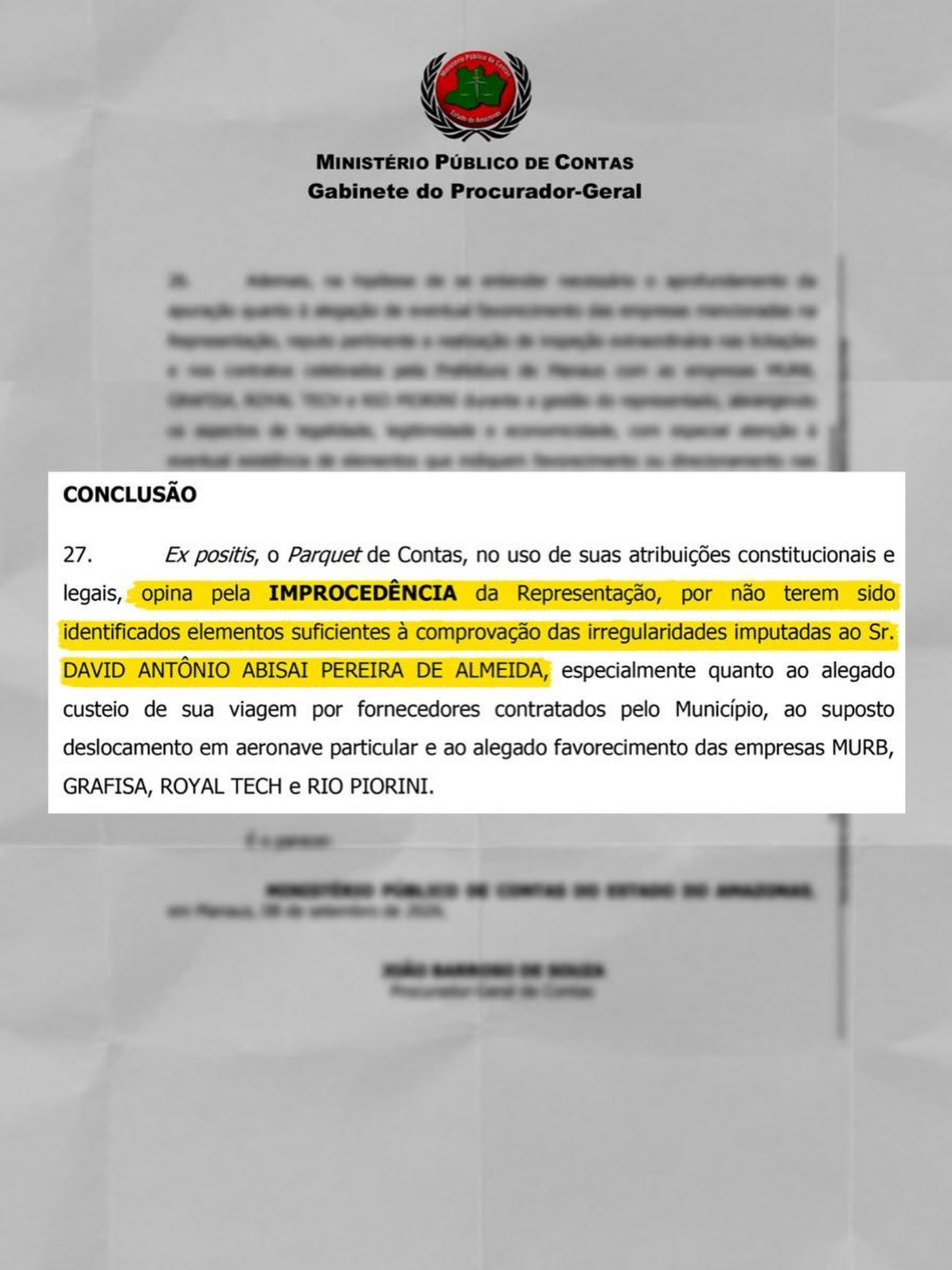 MPC analisa listas de passageiros em apuração sobre David Almeida